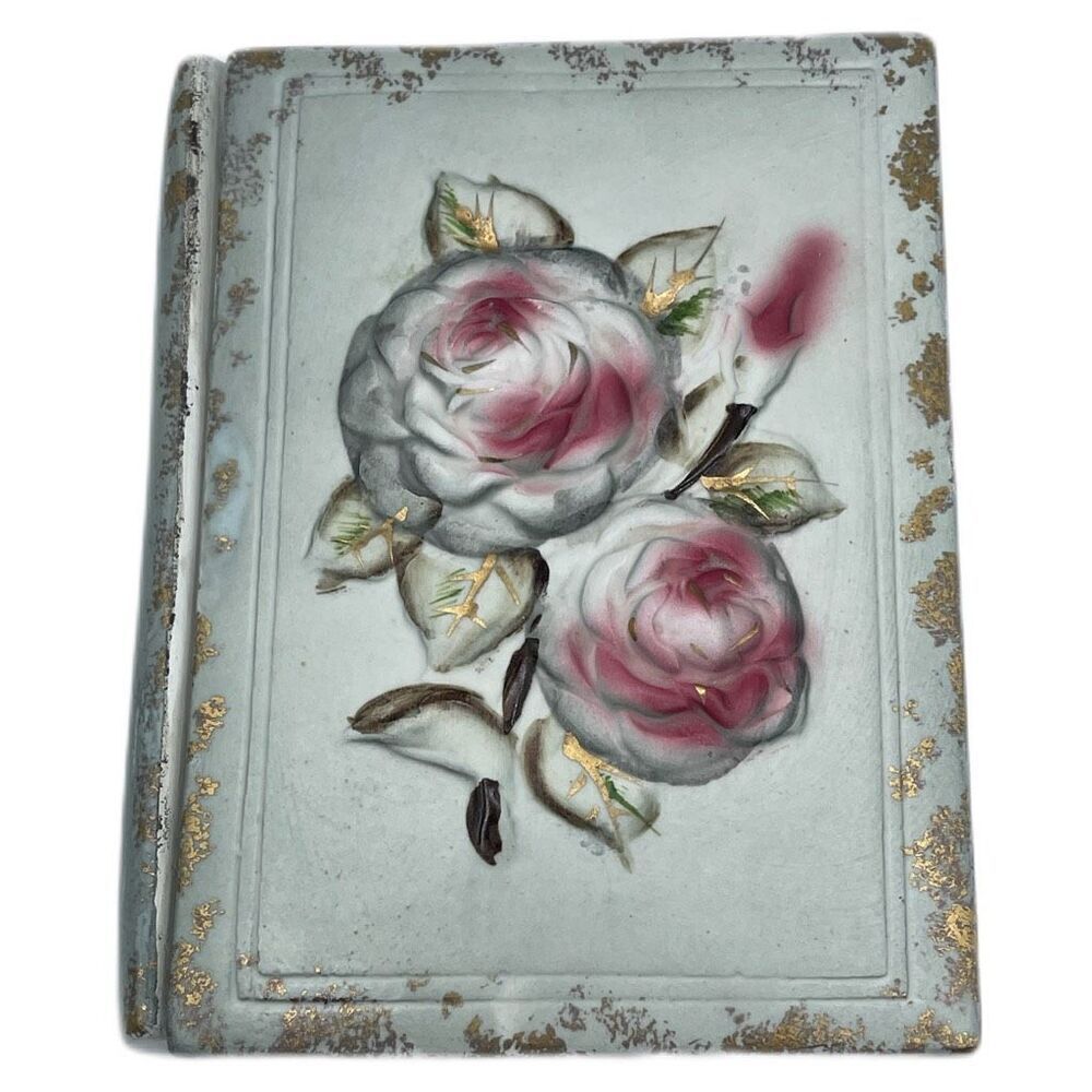 Vintage ceramic book styled trinket box